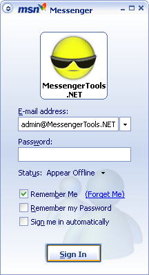 MSN Messenger 7.5 Beta Sign-In Window