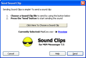 Screenshot of Sound Clips for MSN Messenger 7.5 and the new Windows Live Messenger